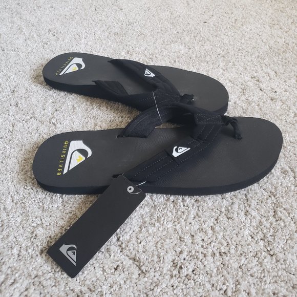 NEW Quicksilver Men\'s Black Quilted Flip Flop Size 13 main image 4